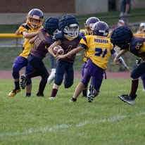 Titans football players during a play
