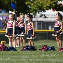 Titans cheer squad lined up on the sideline